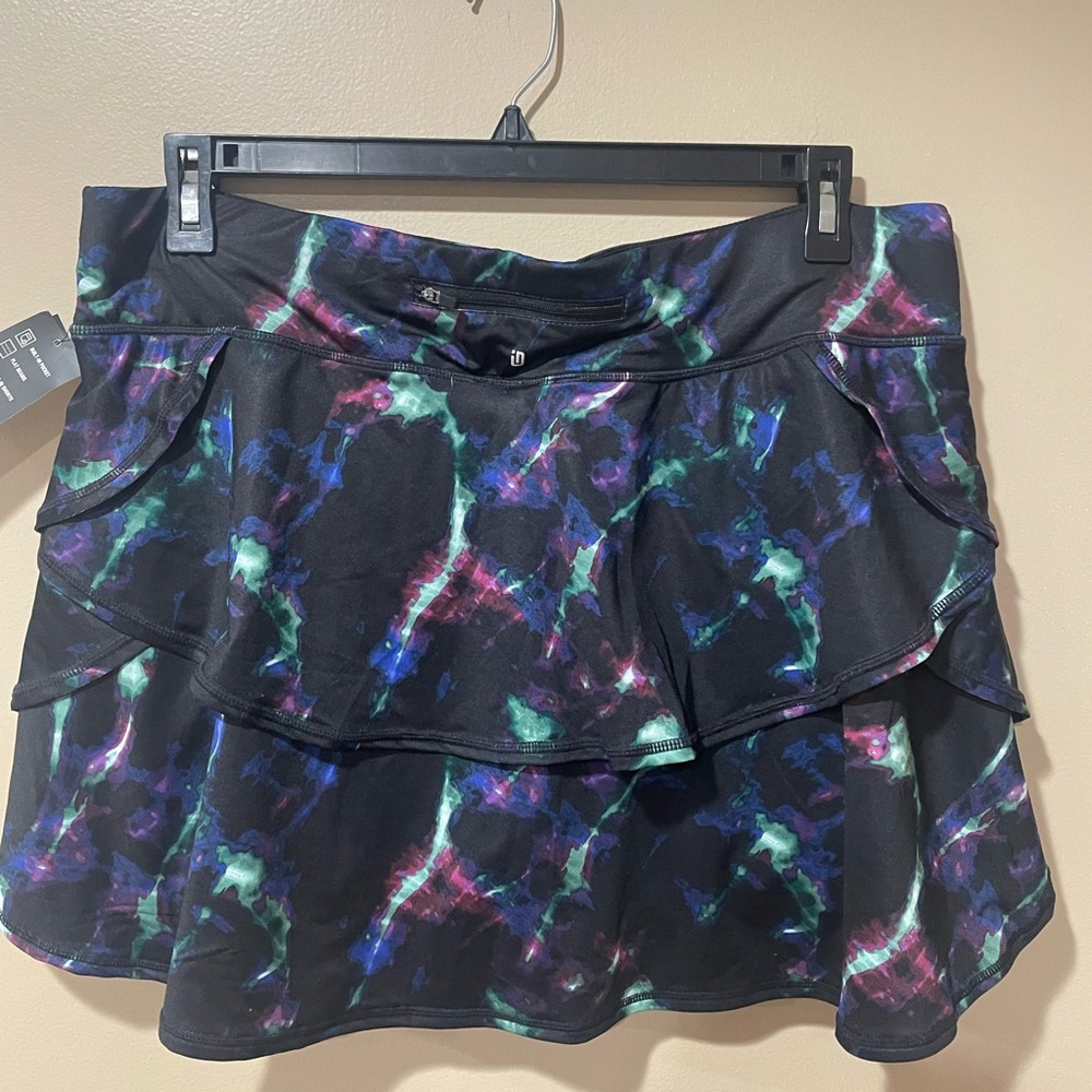Ideology Black Multicolor Tiered Women's Skort - Picture 2 of 9